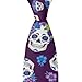 Supdreamc Mens Fashion Flowers And Skulls Purple Tie - Long Skinny Gentlemen Tie Necktie for Wedding Holiday, Suit Uniform
