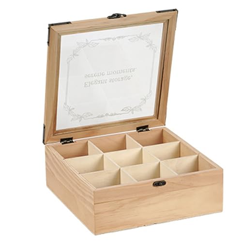 Boîte de rangement à thé 9 compartiments pour sachets d'infusion - 2