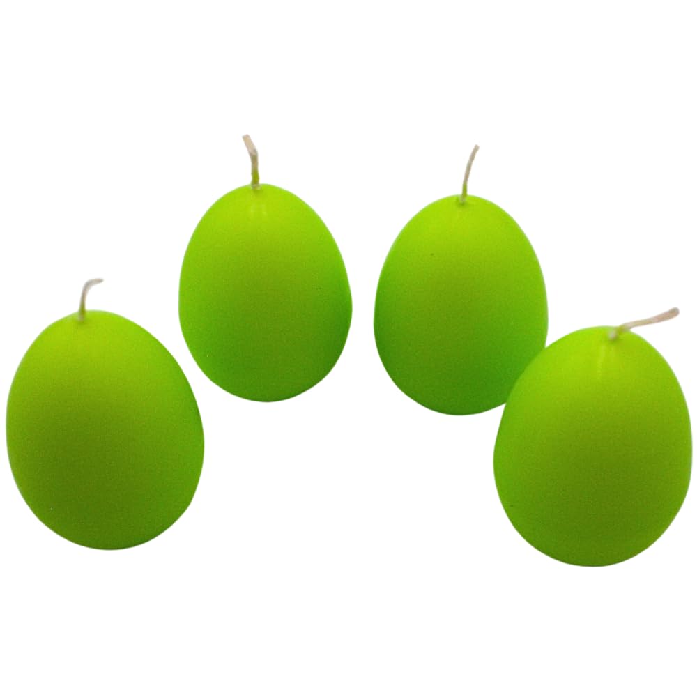 Lot de 10 Oeufs de Pâques, plastique Vert clair, hauteur 6,5 cm, à suspendre Soledi, Oeufs en