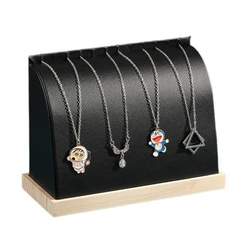 FOTN New solid wood necklace display rack, jewelry display props, choker pendant necklace photo props necklace display stand organizer rack for sell (black)