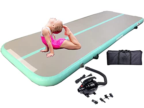 DOBESTS Inflatable Air Track Gymnastic Mat, Tumbling Mats for Gymnastics,10ft/13ft/16ft/20ft,4/8 Inch Tumble Track Mats For Gymnastics Mats For Home With Electric Air Pump (4m, green)