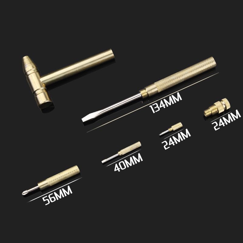 5-in-1 Small Round Hammer | Multifunctional Copper Hammer Screwdriver with Bottle Opener, Musical Accessories Toolkit and Screwdriver Hand Repairing Tools 1