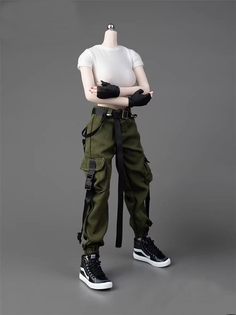 Haut blanc 1/6 et pantalon de travail AMITD pour habiller une figurine féminine