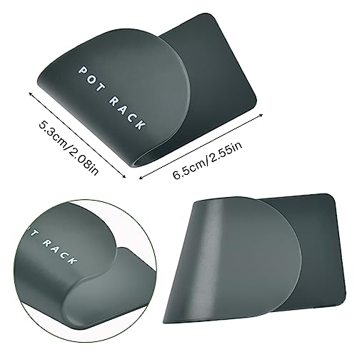 TIMESETL 8 pairs Wall Mount Pot Lid Stand Holder Rack, Plastic Pot Lid Holder, Self-Adhesive Pot Lid Storage Organizer for Home Kitchen - Image 4