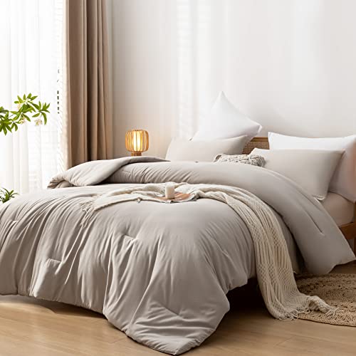 Weigelia 3Pcs Boho Full Size Comforter Set Oatmeal Farmhouse Bed Comforter For Teen Women And Men Reversible Warm Washable Microfiber Comforter For All Season #TOP6