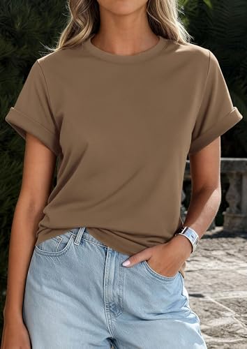 Image of PRETTYGARDEN Womens Summer Tops Short Sleeve Shirts