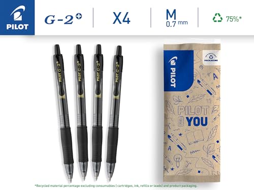 Bolígrafo Pilot G207 Retráctil Gel 0.7 mm Paquete 4 miniatura 2