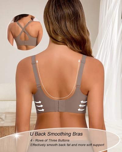 No Underwire Bra for Women Full Coverage V Neck Push Up Wireless Bras for Women2