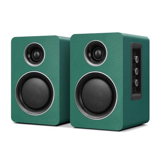 Image of Computer Speakers, Bluetooth 5.3, USB-C, AUX /RCA, 3.5-Inch Woofer, Green