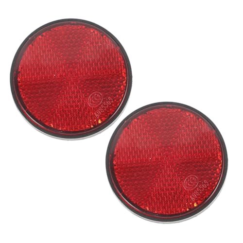 OSOLADY 2個 反射板 丸型プラスチック製 取付簡単 ネジ式 後方警告リフレクター 車 バイク 自転車 対応 視認性向上