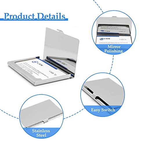 CiciIng Business Card Holders, 2 Pcs Stainless Steel Business Card Cases, Super Light Business Card Holder, Card Case for Men and Women - Image 4