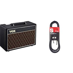 VOX Pathfinder 10-10W Guitar Practice Amplifier Combo & Stagg 3m High Quality Phone to Phone Plug Instrument Cable