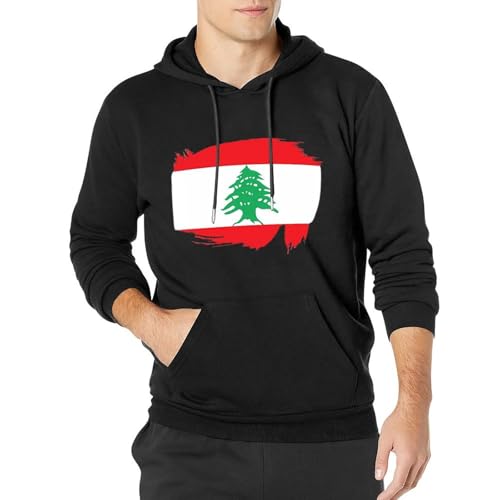 Lebanon Flag Unisex Casual Hoodies Long Sleeve Lightweight Pullover Tops Loose Sweatshirt with Pocket