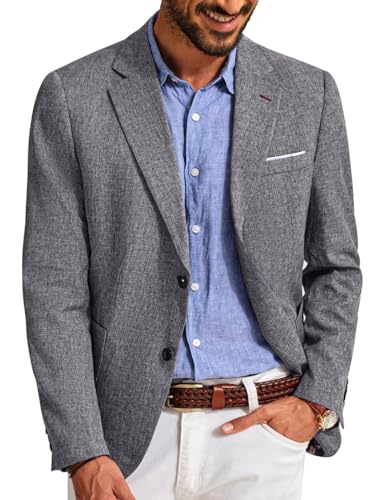 Men's Casual Blazer Sport Coat Lightweight 2 Button Regular Fit Sport Coat Blazer Dark Grey