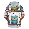 KLJHNVBM Unisex Hooded Sweatshirt Oversized Pullover Hoodie with Pocket Owls Birds Hoodie Casual Streetwear, Style, S #4