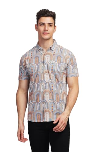 Image of BULLMER Trendy Regular Fit Printed Causal Shirt for Men