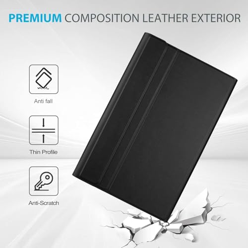 Image of HOM Tri Fold Wireless Bluetooth Keyboard with Trackpad /Touchpad Tablet Cover Case for Redmi Pad Pro 5G Tablet 12.1 inch - Black