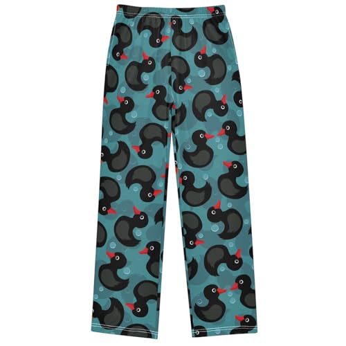 Boy's Pants Black Duck Red Mouth Jogger Pants Elastic Waist Long Bottoms Trousers with Pockets 6-14 Years - Main Image