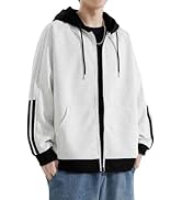 [foxseon] ジップパーカー メンズ 秋服 大きい サイズ メンズ ジャケット ゆったり 快適 フード 付き オシャレ 無地 カジュアル カーディガン コート ジャージ 春秋冬服