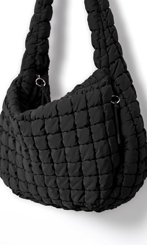 Image of ODODOS Quilted Carryall Tote Bag for Women Crossbody Hobo Lightweight Padding Shoulder Bag