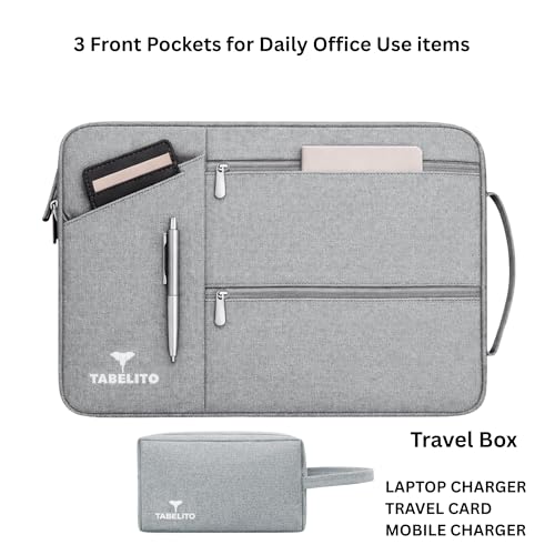 Image of Tabelito Hybrid 15.6 inch Laptop Bag Sleeve Cover with Box for 15.6 inch HP /Dell /Accer /Apple /Asus /Lenovo /Ultrabook /Razer Etc.-Grey 15.6 INCH