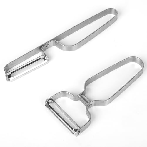 Set 3 Pelapatate A Y YODKIT – Dritto, Julienne E Seghettato, Lama In Acciaio Inox, Manico Antiscivolo