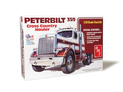 AMT 1477 Peterbilt 359 Cross Country Hauler Model Kit