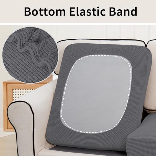 Image of Easy-Going Stretch 2 Pieces Couch Cushion Cover for Sofa Seat