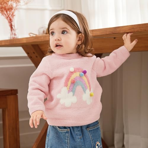 DAVE&BELLA Toddler Baby Girl Boy Knit Sweater, Cute Animal-Themed Plush Pullover Sweater Fall Winter Crewneck Long Sleeve Top2