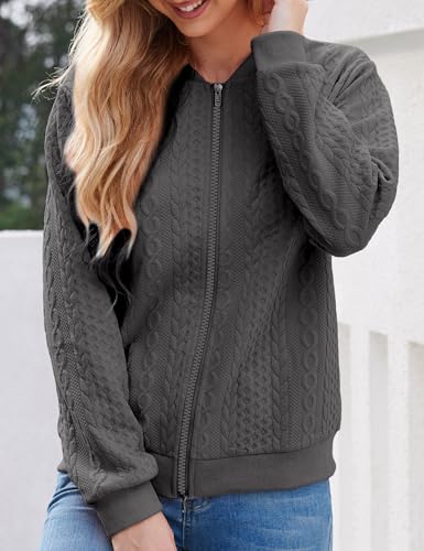Image of Zip Up Sweatshirts for Women Casual Outfits Cardigan Outerwear Trendy Winter Jackets Coat