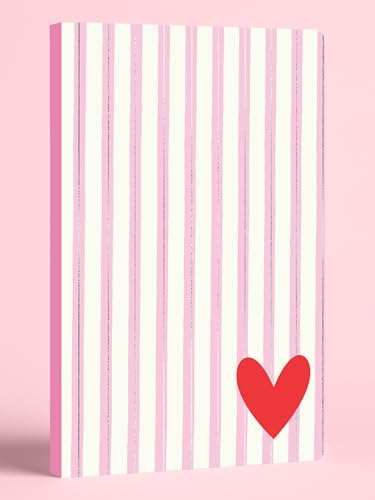 Image of DOODLE A5 Heart Design Notebook - 160 Pages Undated Ruled Journal, Soft Cover Diary with 80 GSM Paper, Cute Valentine Gift for Her, Love Theme Notebook for Notes, Study & Travel