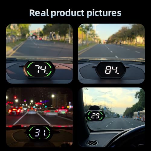 Image of Universal GPS Speedometer HUD for Cars - 2025 New Head Up Display with MPH /KMH, Overspeed Alarm, Fatigue Alert, Large LED Font, Plug & Play USB, Auto Brightness - Fits All Vehicles (Green)