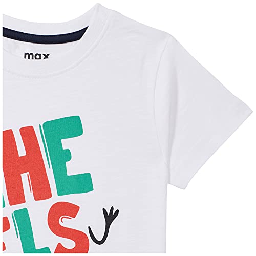 Image of Max Boys Typographic Print Crew Neck T-Shirt