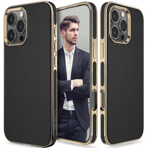 LOHASIC for iPhone 16 Pro Leather Case, Luxury Business Leather Classic Anti-Scratch Cover...