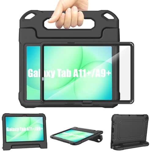 Funda Tablet Samsung Galaxy Tab A11+/A9+ Plus Niños 11 Pulgadas 2025/2023, TrendGate Ligera a Prueba de Golpes Funda Tablet con Pantalla Incorporada y Soporte para Asa, Negro