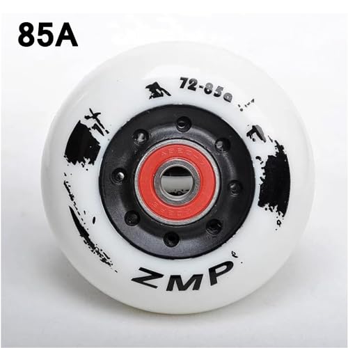 SZAJOR 72mm/76mm/80mm 85A Inline Skate Wheels, Indoor Outdoor Roller Skate Wheels, for Roller Blade Wheel Replacement, with Bearings 8 Pack,72mm