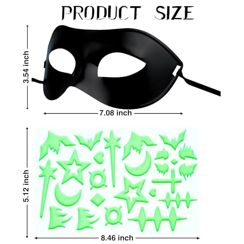 Sniloaw Halloween Mask 3D Glow Stickers Costume Party Mask Scary Role-Playing Party Mask Creepy Glowing Mask For Men And Women Black Blank Eye Mask Diy Carnival Cosplay Dance Party Favors thumb #5