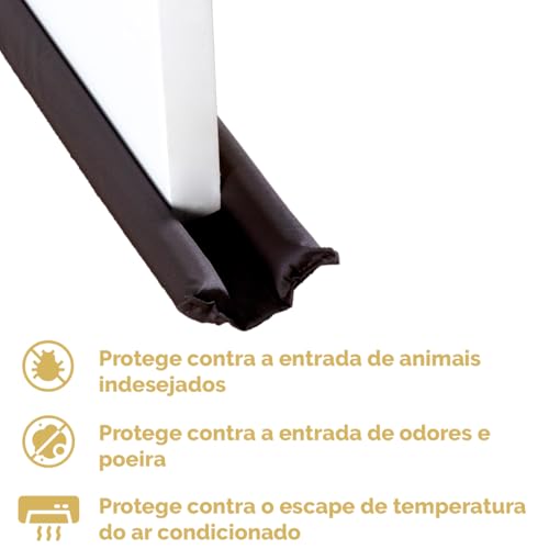 Protetor Veda Fresta Porta Duplo Isolamento Térmico e Físico (Marrom, 70 cm)