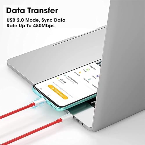 Image of Sounce One Plus 65W Warp Charge Type C to Type C Cable 6.5A Fast Charging Data Sync compatible with OnePlus 8T 9 9 Pro 9R 9RT 10R Nord All Type C Devices Supports PD 3.0 QC 3.0 1 Meter (Red)