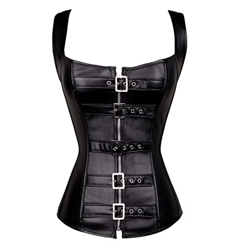 Corset noir pour femmes en tissu premium avec zip invisible