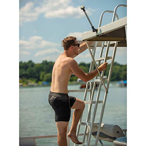 Recpro 5 Step Removable Boarding Boat Ladder | Al-A5 | Marine Pontoon Boat Dock | Heavy Duty Aluminum #TOP5