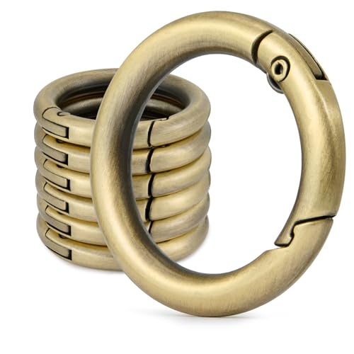 6pcs 1" Brass Spring O-Ring Carabiner Clips