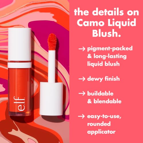 Image of e.l.f. Camo Liquid Blush, Comin' In Hot Pink | Long-lasting Liquid Blush For High-pigment Color, Creates A Soft, Dewy Finish, Vegan & Cruelty-free, Comin' In Hot Pink