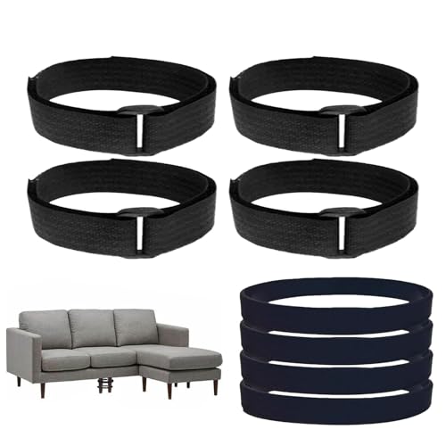 Sofa-Verbindungselemente, Sofa-Verbindungselemente - Teilbare Couchbeine, Verbindungsgurte, Gummiring - Verhindern Sie Kratzer auf dem Boden. Einfache Installation von Verbindungselementen für L-förmi