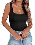 Tejido: Esta camiseta de tirantes mujer es suave y elástica. El tank top mujer tiene un diseño de doble capa transpirable que no transparenta y es muy cómodo.
