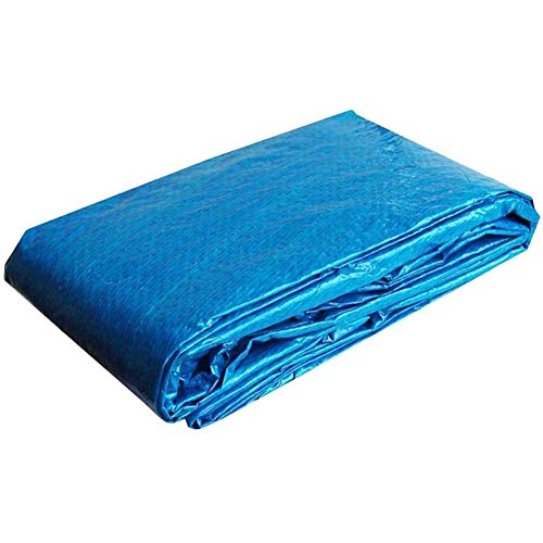 Shinyzone 260x170x61 Swimming Rectangular Pool Cover with Rope Ties,Durable Tarpaulin Dustproof Rainproof Windproof Reinforced for Rectangular Above Ground Swimming Pool,Blue - Image 3