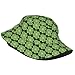 St. Patrick's Day Fishing Hat Green Clover Bucket Hat Fashion Printed Wide Brim Sun Hat Black