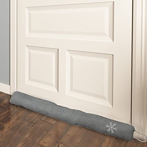 Simply Genius Door Draft Stopper - 36-Inch, Gray - Weighted Draft Snake & Wind Stopper for Sliding...