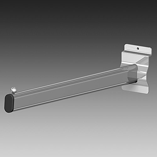 Gancho perroquet para panel de lamas, recto, tubo oval, long. 300 mm., pintado en color RAL 9006, 10 unidades