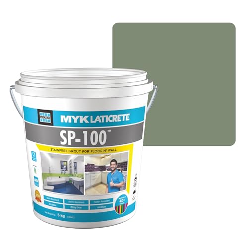 Image of MYK LATICRETE SP-100 Premium Epoxy Grout (15-Sage, 5KG)-Stain & Germ Resistant & Water-Resistant-Food Grade CFTRI Certified Epoxy-Grout-Home, Kitchen & Bathroom-Floor & Wall Tile Joints